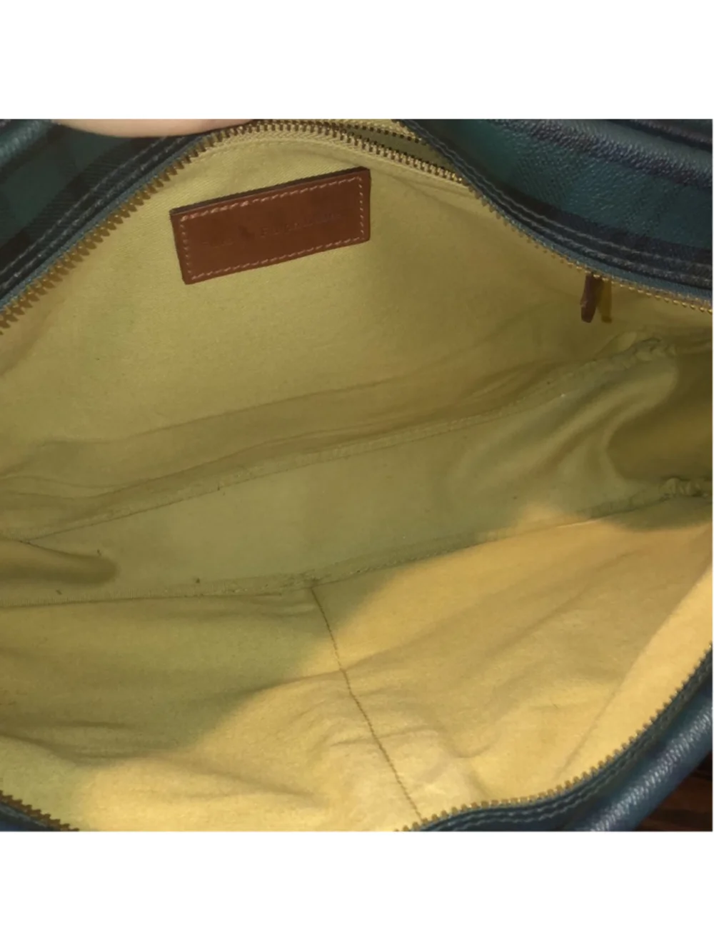 RALPH LAUREN Black Watch Plaid Crossbody Computer Messenger Tote Bag Vintage